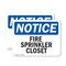 Signmission Fire Sprinkler Closet OSHA Notice Sign, Plastic, 10in W x 7in L, 2PK OS-2PACK-NS-P-710-L-12659 - alternate 1